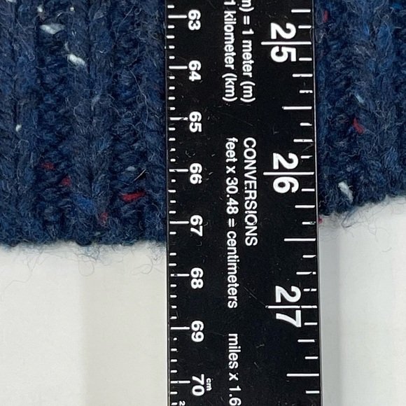 Ann‎ Taylor Navy Blue Marled Speckled Sweater Scalloped Neck Womens Size Small S - Picture 6 of 8